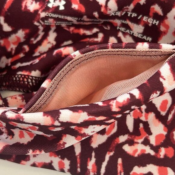 Under Armour Women’s HeatGear Compression Bike Shorts Black Rose/Pink XSM - Picture 4 of 7